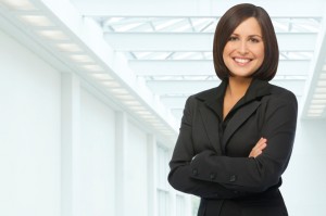 Confident Businesswoman On A White Background